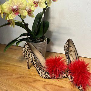Sam Edelman Haide Leopard Print Pointed Toe Pump Size 7